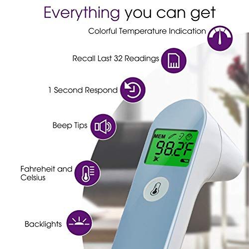  Yunbaby Baby Forehead and Ear Thermometer for Fever, Instant Reading Accurate Infrared Digital Medical...