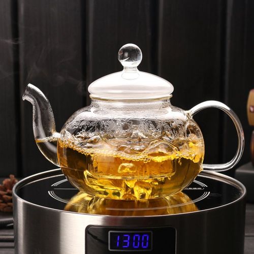  Yunhigh Glass Teapot with Infuser, Clear Glass Teapot Tea Pot with Infuser for Flowering and Loose Tea Oven Safe400ml