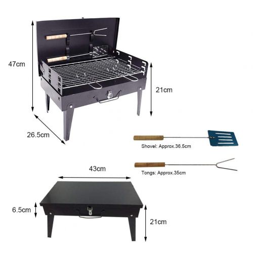  Yunhigh BBQ Grill - Flodable Barbecue Shelf Cookware Stove Bonus Shovel and Tongs - Outdoor Cooking Tools for Open-air Party;Camping et