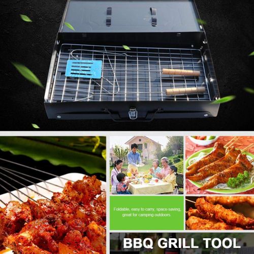  Yunhigh BBQ Grill - Flodable Barbecue Shelf Cookware Stove Bonus Shovel and Tongs - Outdoor Cooking Tools for Open-air Party;Camping et