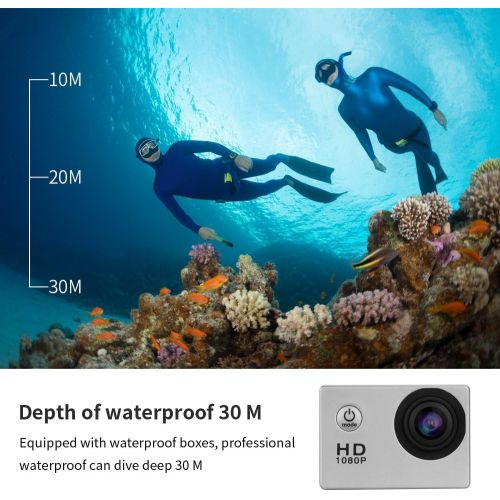  Yuntab YUNTAB HD 1080P 30fps 12 Mega Pixels Sport Mini DV Action Camera 2.0 LCD 170° Wide Angle Lens 30M Waterproof WiFi Remote Control Outdoor Sports (Silver)