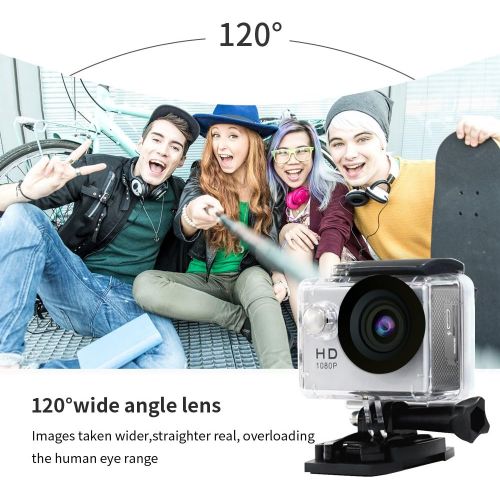  Yuntab YUNTAB HD 1080P 30fps 12 Mega Pixels Sport Mini DV Action Camera 2.0 LCD 170° Wide Angle Lens 30M Waterproof WiFi Remote Control Outdoor Sports (Silver)