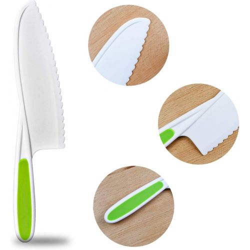  [아마존베스트]Yuntop 3 Piece Nylon Knives for Kids Kids Nylon Knife Set Kid Safe Knives for Cooking & Cutting Kitchen Lettuce & Salad Knives Kids Serrated Knife in 3 Sizes & Colors Plastic Knifes for K