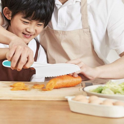  [아마존베스트]Yuntop 3 Piece Nylon Knives for Kids Kids Nylon Knife Set Kid Safe Knives for Cooking & Cutting Kitchen Lettuce & Salad Knives Kids Serrated Knife in 3 Sizes & Colors Plastic Knifes for K