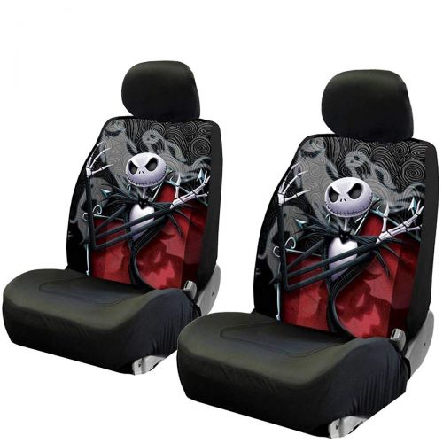  Yupbizauto New 12 Pieces Nightmare Before Christmas Jack Skellington Ghostly Car Truck SUV Seat Covers Floor Mat Set with Little Tree Air Freshener