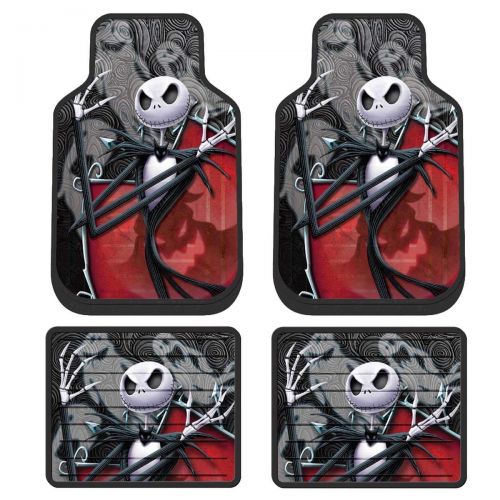  Yupbizauto New 12 Pieces Nightmare Before Christmas Jack Skellington Ghostly Car Truck SUV Seat Covers Floor Mat Set with Little Tree Air Freshener