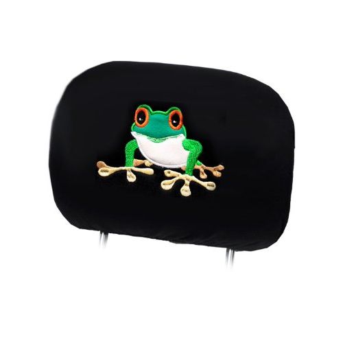  Yupbizauto Embroidery Front Rear Frog Logo Car Truck SUV Seat Cover Headrest Covers Floor Mats Full Set