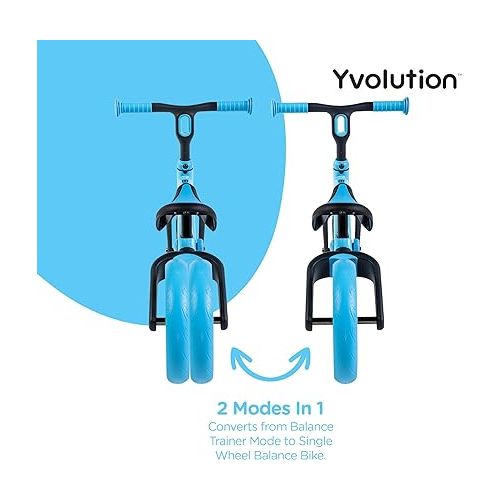  Yvolution Y Velo Junior Toddler Balance Bike | 9 Inch Wheel No-Pedal Training Bike for Kids Age 18 Months to 3 Years