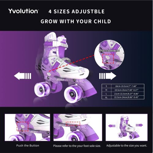  Yvolution Neon Combo Skates Quad and Inline 2-in-1 Skates for Kids with LED Wheels, Adjustable Sizing