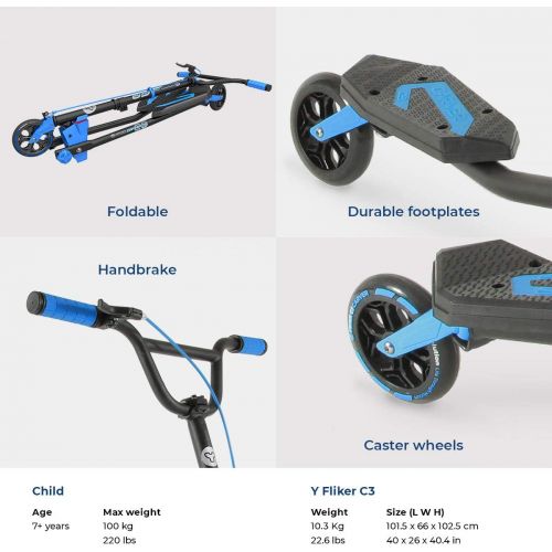  Yvolution Y Fliker Carver C3 Scooter - Muliple colors available - Drift Scooter for ages 7 and over