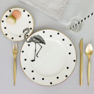 /Yvonneellen Monochrome Fancy Flamingo plate set