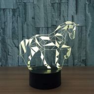 Yvv 3D Horse Night Light 7 Colors Mood Light Touch Switch USB Table Desk LED Light Kids Home Party Birthday