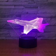 Yvv 3D Aircraft Plane Night Light 7 Colors Mood Light Touch Switch USB Table Desk LED Light Kids Home Party Birthday
