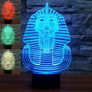 Yvv 3D Illusion Light Sphinx Pharaoh Night Light 7 Colors Mood Light Touch Switch USB Table Desk LED Light Kids Home Party Birthday