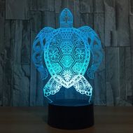 Yvv 3D Turtle Night Light 7 Colors Mood Light Touch Switch USB Table Desk LED Light Kids Home Party Birthday