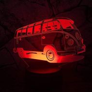 Yvv 3D Bus Car Train Night Light 7 Colors Mood Light Touch Switch USB Table Desk LED Light Kids Home Party Birthday