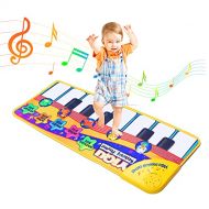Ywen Musical Toys for Toddlers 1-3,Piano Mat Baby Toys 12-18 Months Boy Girls Gift,5 Animal Sounds 7 Demo Musical Mat Keyboards 1 2 3 Year Old Gifts