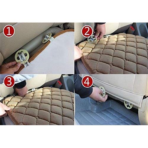  YwewY Car Seat Cushion,General Protector Cover Water Wave Anti-Skid Pad Mat Front & Back Set Small Size - 3PCs (Black)