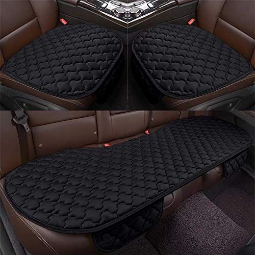  YwewY Car Seat Cushion,General Protector Cover Water Wave Anti-Skid Pad Mat Front & Back Set Small Size - 3PCs (Black)