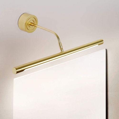  Yxx max Mirror Front Light Mirror Front Light LED Bathroom Study Anti-Fog Mirror Cabinet Light Dressing Table Mirror Light Simple Gold Style (Color : White Light, Size : 61cm/11w)