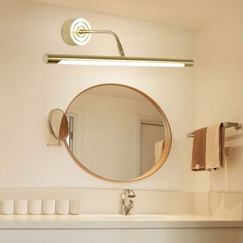  Yxx max Mirror Front Light Mirror Front Light LED Bathroom Study Anti-Fog Mirror Cabinet Light Dressing Table Mirror Light Simple Gold Style (Color : White Light, Size : 61cm/11w)