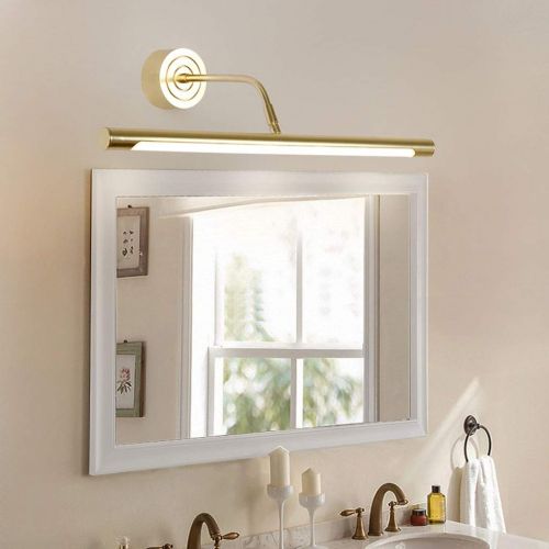  Yxx max Mirror Front Light Mirror Front Light LED Bathroom Study Anti-Fog Mirror Cabinet Light Dressing Table Mirror Light Simple Gold Style (Color : White Light, Size : 61cm/11w)