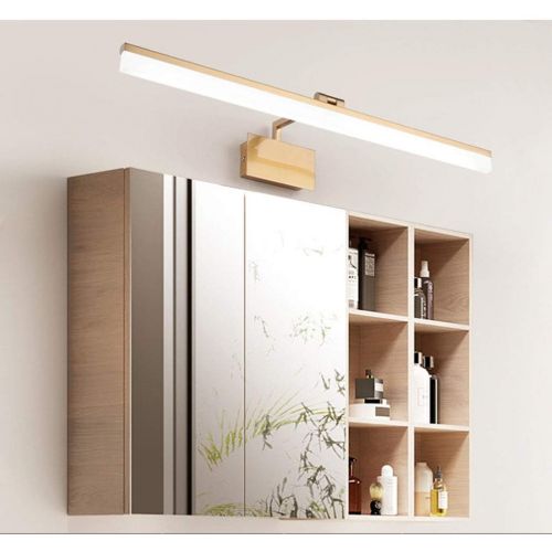  Yxx max Mirror Front Light Golden Mirror Cabinet Light LED Bathroom Simple Modern Moisture-Proof Mirror Headlights Dressing Table Mirror Light (Color : Positive White Light, Size :