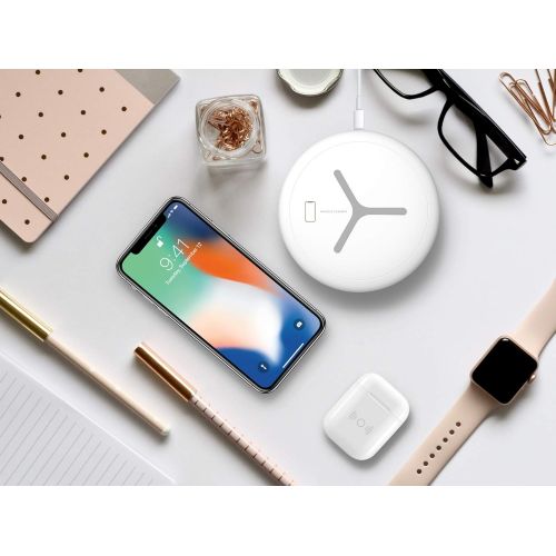  2 in 1 Wireless Charger Pad Yzyway Dual Wireless Charging Station Compatible with Apple Watch and iPhone Xs Max/XR/X/8 Plus/8 and Other Qi Devices