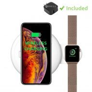 Yzyway 2 in 1 Wireless Charger Pad YZYway Dual Wireless Charging Station Compatible with Apple Watch and iPhone Xs Max/XR/X/8 Plus/8 and Other Qi Devices