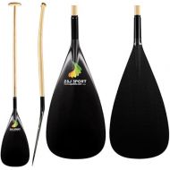 Z&J SPORT Outrigger Canoe Paddle Wooden Shaft, Tahiti Style Hybrid OC Paddle with T-Handle, Durable OC Paddle for Waka AMA, va’a, Bent Shaft & 12 Degree Blade