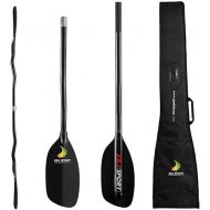 Z&J SPORT Whitewater Kayak Paddle Full Carbon, Lightweight Kayak Paddle for Whitewater, Running River, Creeking，2-Piece Paddle with 1 Free Paddle Bag