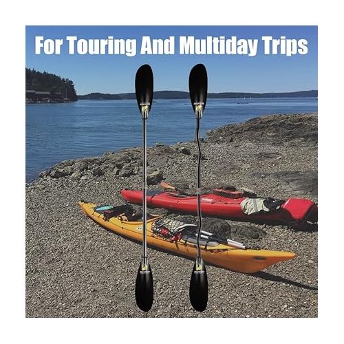  Z&J SPORT Sea Kayak Paddle Full Carbon with Paddle Bag, Adjustable Recreational Touring Kayak Paddle for Relaxed Kayaking in Ocean, River, Lake (SK-T)