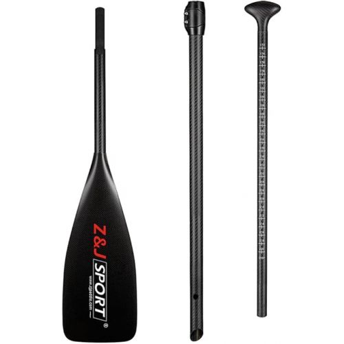  Z&J SPORT 3-Piece SUP Paddle 172-220cm Adjustable, Full Carbon Stand-up Paddle for Race/Waves