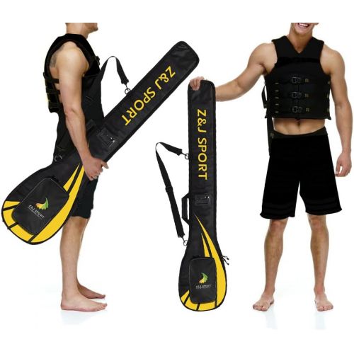  Z&J SPORT Outrigger Canoe Paddle Bag, Adjustable Shoulder Strap & Carry Handle, Multi-Pocket Paddle Cover for Accommodating 1-2 OC Paddle