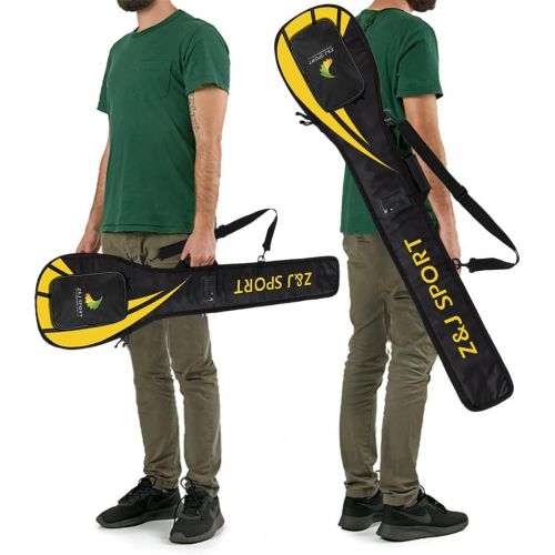  Z&J SPORT Outrigger Canoe Paddle Bag, Adjustable Shoulder Strap & Carry Handle, Multi-Pocket Paddle Cover for Accommodating 1-2 OC Paddle