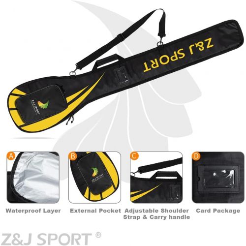  Z&J SPORT Outrigger Canoe Paddle Bag, Adjustable Shoulder Strap & Carry Handle, Multi-Pocket Paddle Cover for Accommodating 1-2 OC Paddle