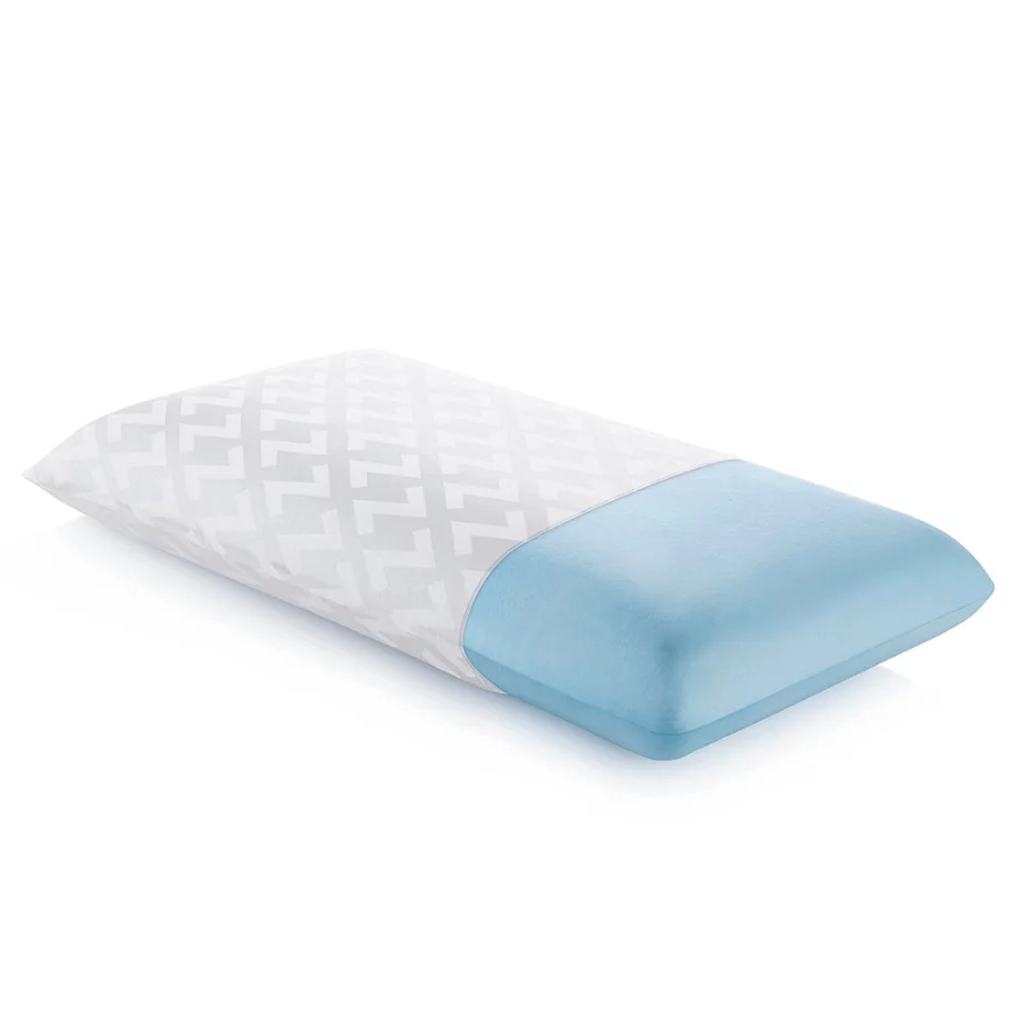  Malouf Z Gel Foam Mid Loft Plush Queen Memory Foam Pillow in Blue