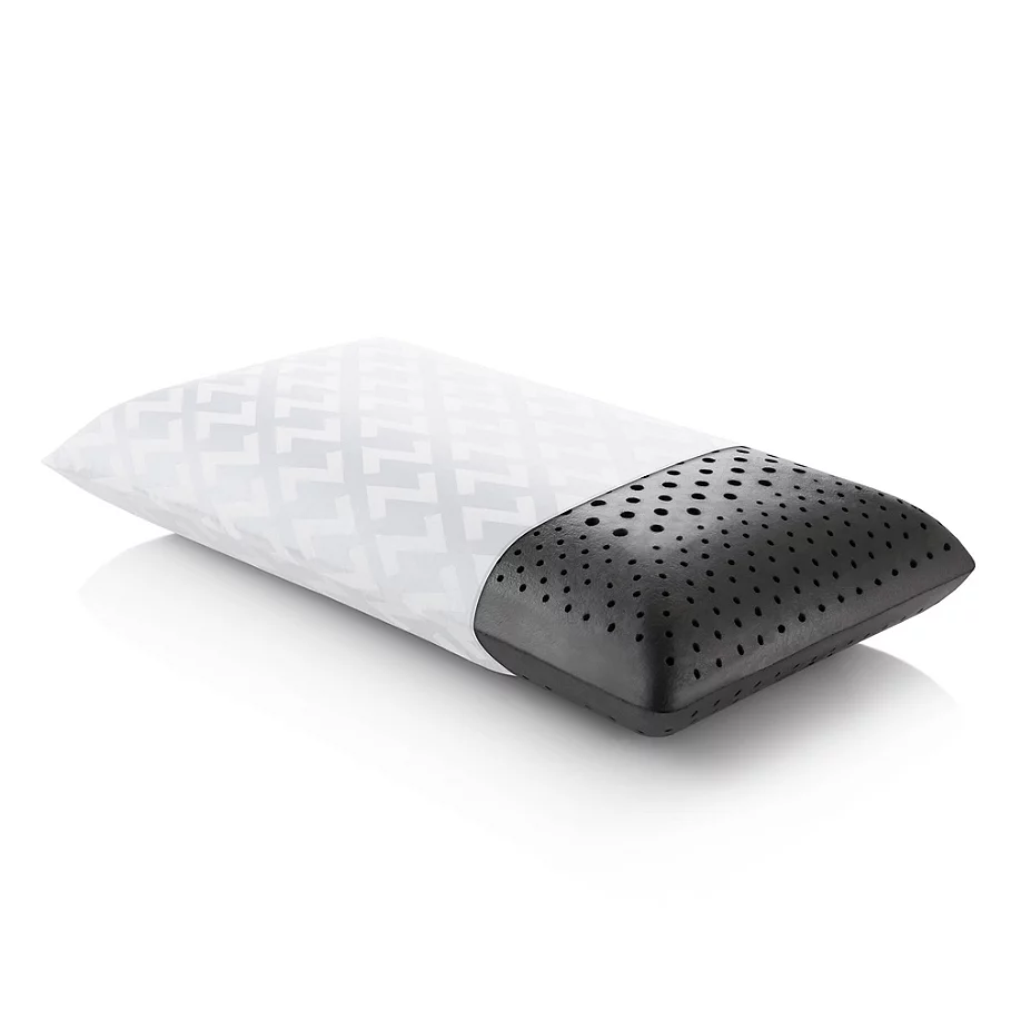  Malouf Z Zoned Dough High Loft Plush King Memory Foam Pillow with Bamboo Charcoal in Black