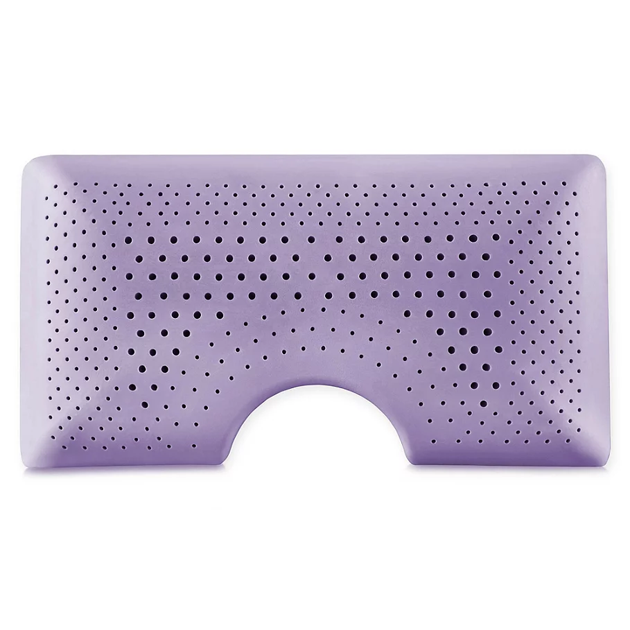Malouf Zoned Dough Shoulder Cut King Side Sleeper Pillow in Purple