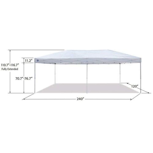  Z-Shade 20 x 10 Foot Everest Instant Canopy Outdoor Patio Shelter (2 Pack)