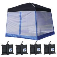 Z-Shade 10 x 10 Angled Leg Instant Black Canopy Shelter with Screen & Weights