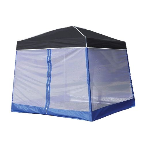  Z-Shade 10 x 10 Angled Leg Instant Black Canopy Shelter with Screen & Weights