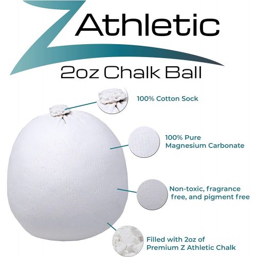  Z ATHLETIC Chalk Balls for Gymnastics, Weight Lifting, Rock Climbing, Gym, Crossfit Multiple Sizes