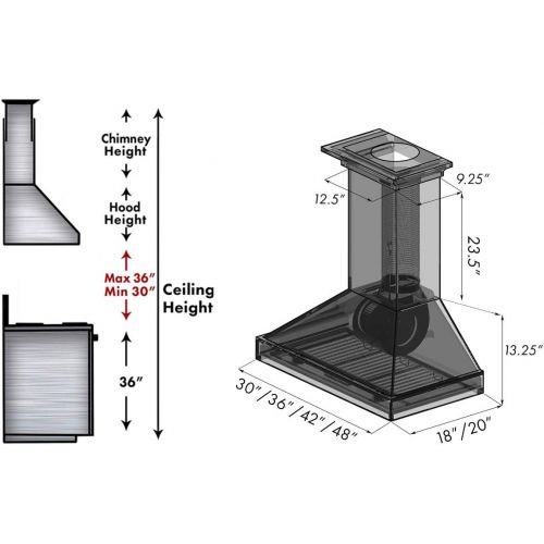  Z Line Kitchen and Bath ZLINE 36 in. 760 CFM Designer Series Wooden Wall Mount Range Hood (KBRR-36)