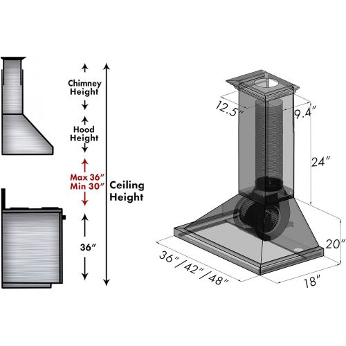  Z Line Kitchen and Bath ZLINE 36 in. 760 CFM Designer Series Wooden Wall Mount Range Hood (KBRR-36)