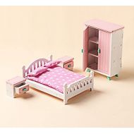 Z MAYABBO Wooden Dollhouse Furniture Set of House Bedroom, Miniature Dollhouse Accessories for Dollhouse Toys, Playhouse Furniture, Doll House Furnishings in 1:12 Scale