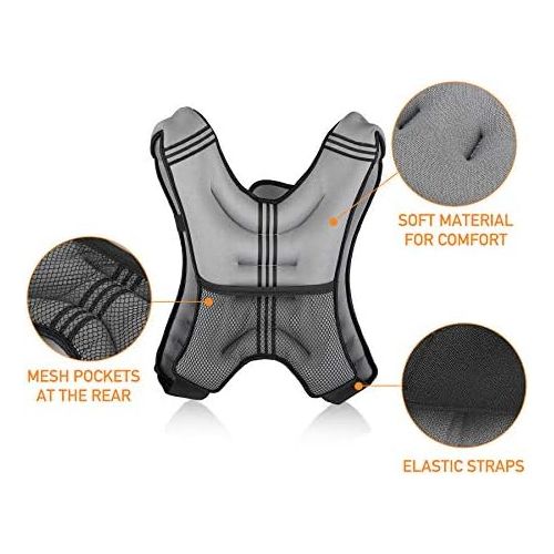  Z ZELUS ZELUS Weighted Vest 20lbs/ 16lbs/ 12lbs/ 8lbs/ 6lbs/ 4lbs Weight Vest with Reflective Stripe for Workout, Strength Training, Running, Fitness, Muscle Building, Weight Loss, Weightl