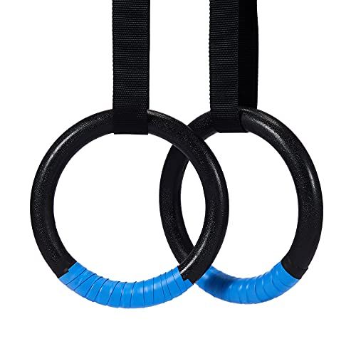  Z ZELUS ZELUS Gymnastic Rings, Exercise Olympic Rings with Adjustable Straps, Steel Buckles, Perfect for Workout, Strength Training, Pull-Ups and Dips (Black)