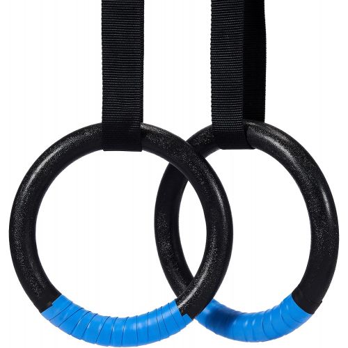  Z ZELUS ZELUS Gymnastic Rings, Exercise Olympic Rings with Adjustable Straps, Steel Buckles, Perfect for Workout, Strength Training, Pull-Ups and Dips (Black)