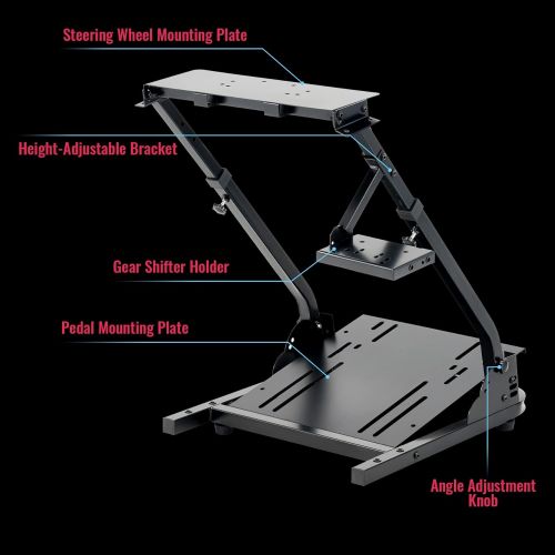  [아마존베스트]Z Zelus Steering Wheel Stand for Logitech G25 G27 G29 and G920 Steering Wheel Stand Racing Steering Wheel Stand with V2 Gear Lever Holder.